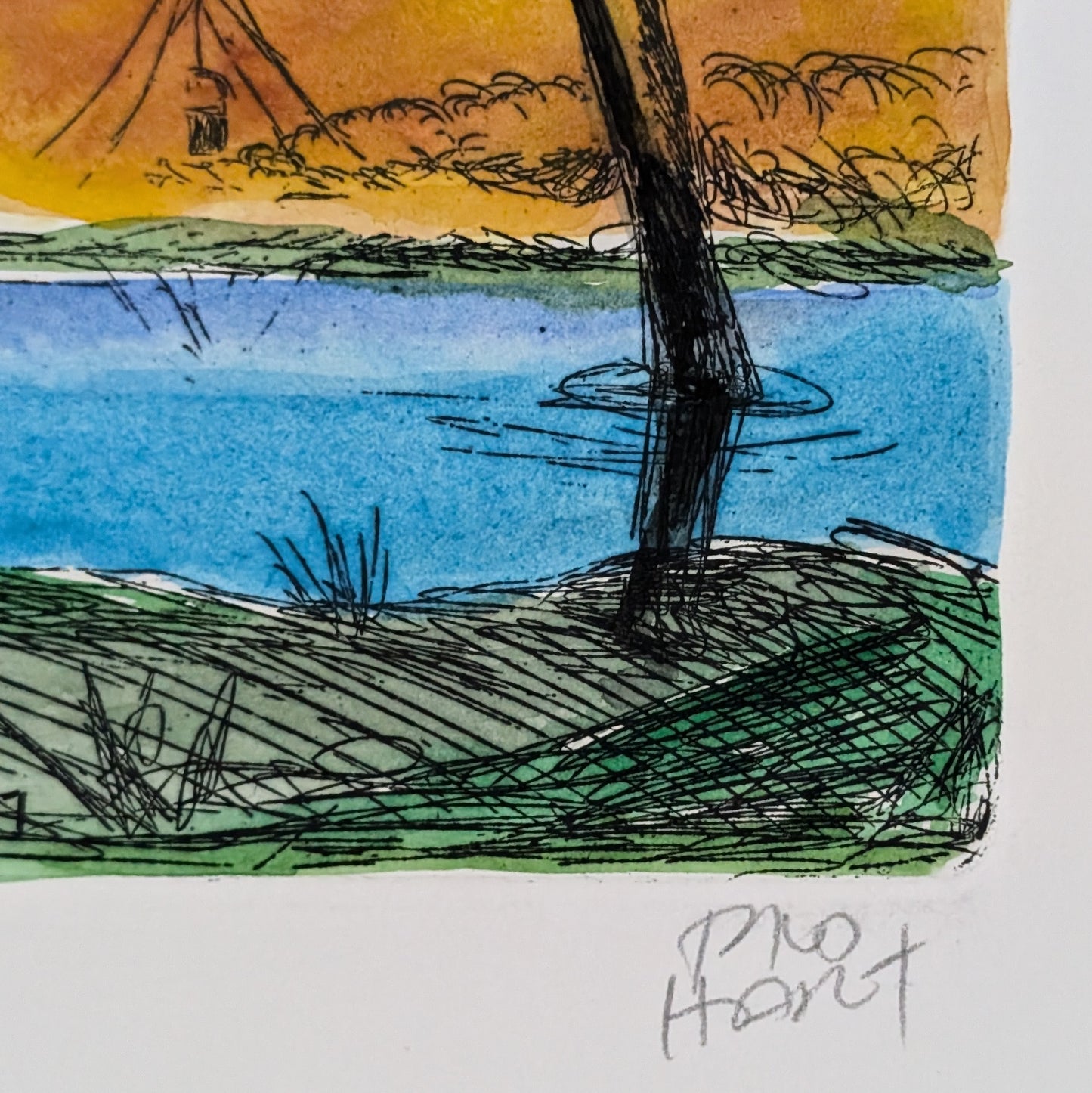 Pro Hart - Into the Waterhole