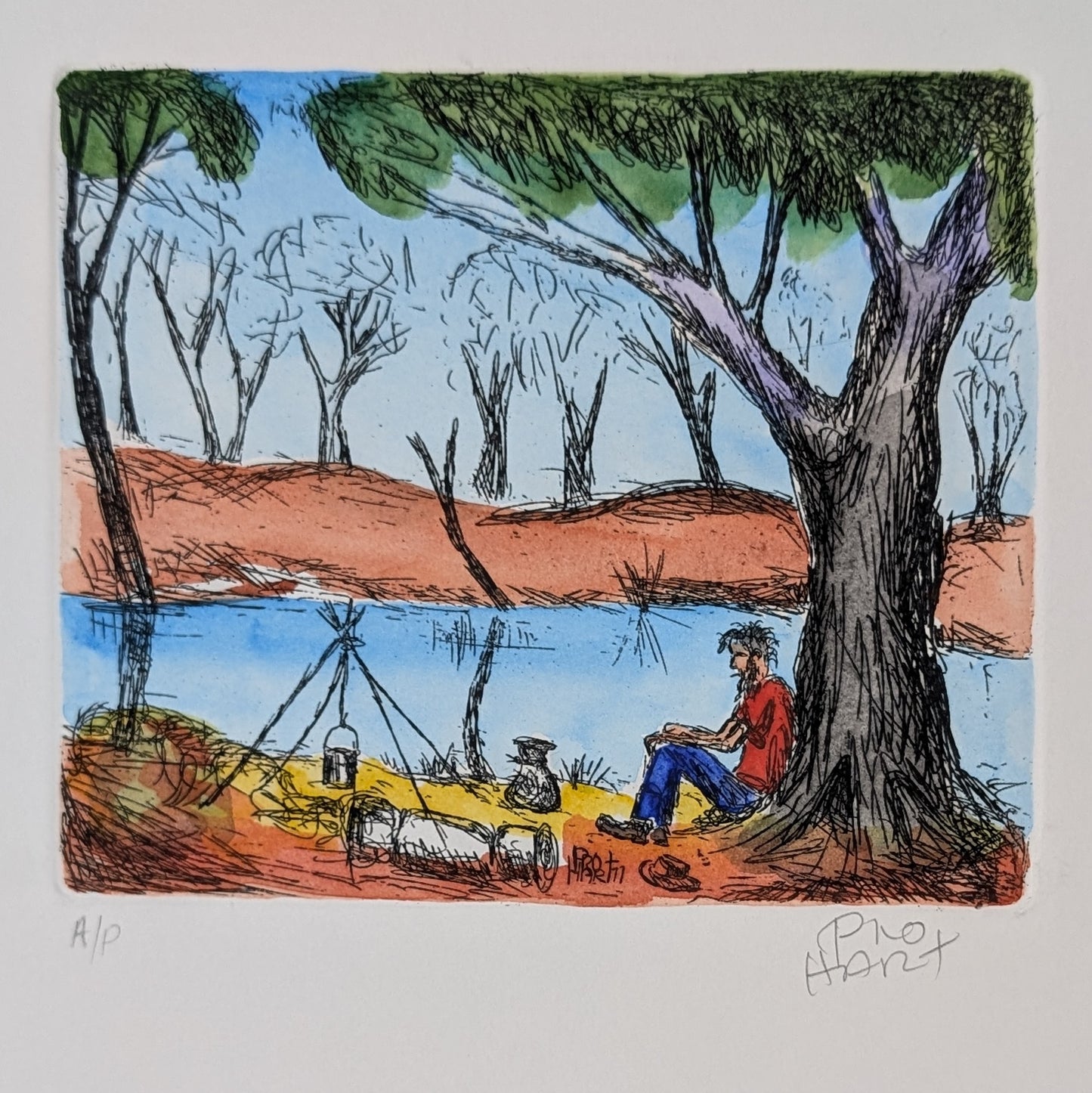 Pro Hart - Swagman's Camp